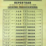 Repertuar Teatru Rapsodycznego na dni od 17.09. do 02.10. 1949 roku, 1949
(ANK, Teatr Rapsodyczny w Krakowie, sygn. TRK 56b)