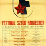 Afisz informujący o sztukach wystawianych na deskach warszawskiego Teatru Rozmaitości w ramach Festiwalu Sztuk Radzieckich
