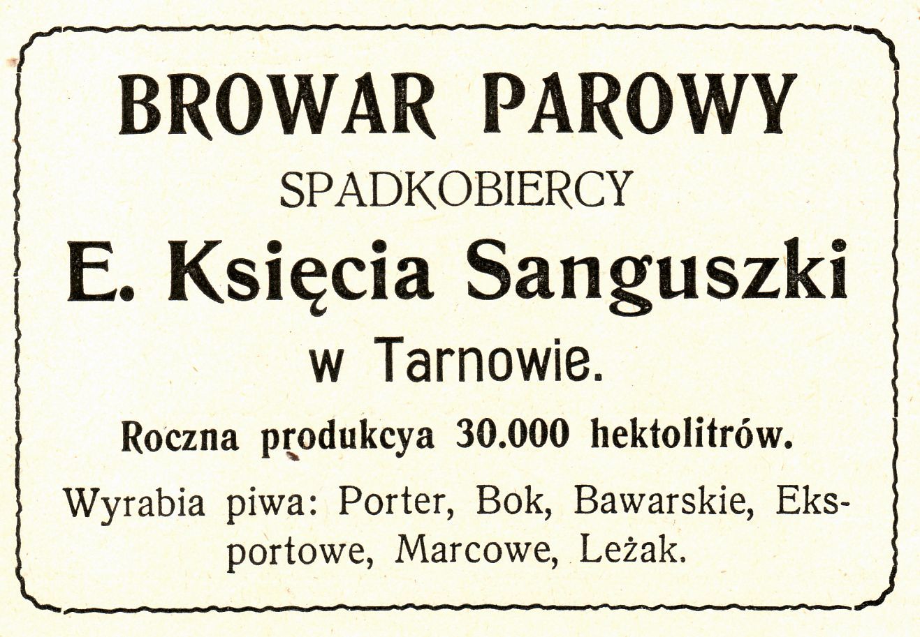 Reklama Browaru księcia Sanguszki