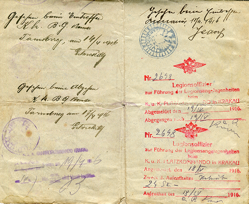 Pismo w sprawie udzielenia urlopu Kajetanowi Masiorowi podczas służby w Legionach Polskich w 1916 r. Ze zbiorów prywatnych Marii Masior - strona 3