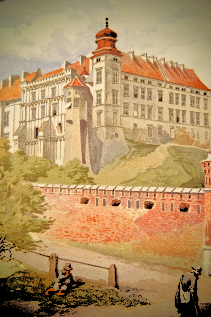Wawel, Juliusz Kossak i Stanisław Tondos, akwarela, 1886 - reprodukcja cyfrowa
