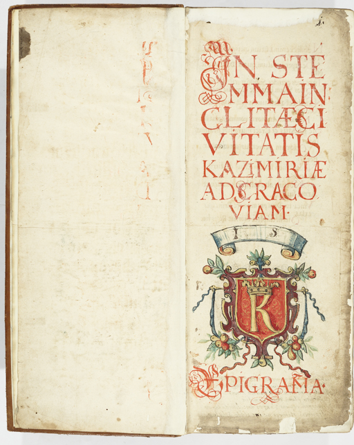 The book of Promptuarium (lists of matters in books of inscriptions) from 1530–1603 (ANK, Archiwum miasta Kazimierza pod Krakowem, sygn. 29/34/176, s. 1)