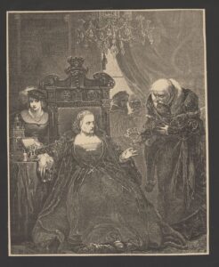 Jan Matejko „Otrucie królowej Bony"drzeworyt; „Świat", nr&nbsp;22, 15.XI.1893 (ryt. Józef Pokorny) ANK, Zbiór ikonograficzny Jana Augustyna, sygn. 29/673/412 