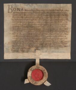 Bona królowa polska składa stanom Rzeczypospolitej podobne przyrzeczenie jak jej małżonek, Zygmunt I&nbsp;król polski, który&nbsp;pragnąc wyrazić swą wdzięczność za&nbsp;obiór i&nbsp;koronacjęich syna Zygmunta II Augusta na&nbsp;króla jeszcze za&nbsp;życia jego samego, przyrzekł im, że&nbsp;ten po&nbsp;dojściu do&nbsp;pełnoletności przysięgnie, iż zachowa wszelkie prawa i&nbsp;przywileje królestwa. Kraków, 2 kwietnia 1530 roku. Pergamin; j. łaciński; wymiary 28,5 × 23,0 + 5 cm; pieczęć królowej. ANK, Archiwum Sanguszków, sygn. 29/637/168 