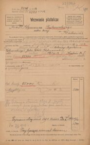 Wezwanie płatnicze z&nbsp;1 sierpnia 1912 r. i&nbsp;decyzja z&nbsp;12 listopada 1912 r. dotyczące wymiaru podatku od&nbsp;zakupu nieruchomości przez&nbsp;K. Bąkowskiego (ANK, Zbiór Klemensa Bąkowskiego, sygn. 29/675/30, s. 331-334).