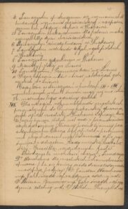 Fragment testamentu Warschauera z&nbsp;zapisem dot. rekonwalescentów izraelickich, ANK, Akta miasta Krakowa, sygn. 29/33/Kr 8575.