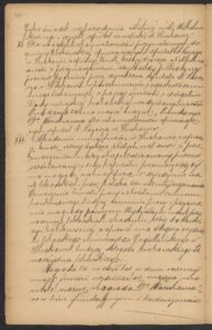 Fragment testamentu Warschauera z&nbsp;zapisem dot. rekonwalescentów chrześcijańskich, 
							ANK, Akta miasta Krakowa, sygn. 29/33/Kr 8575.
