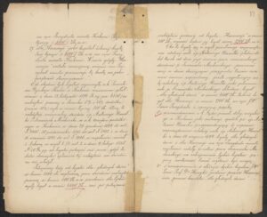 Kolejne strony protokołu dot. odebrania legatów Antoniego Hawełki przez&nbsp;Prezydenta Krakowa, ANK, Akta miasta Krakowa, sygn. 29/33/Kr 8012.