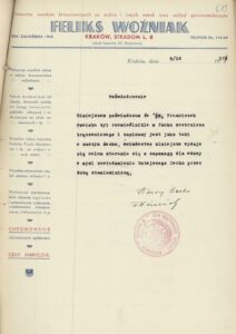 Poświadczenie cechowe dla rzemieślnika, po&nbsp;którym&nbsp;wdowa ubiegała się o&nbsp;zapomogę fundacyjną, ANK, Akta miasta Krakowa, sygn. 29/33/IT 2150.